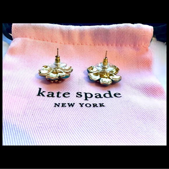 Kate Spade NY POSEY PARK garden grove BLUE stud earrings - Picture 2 of 3